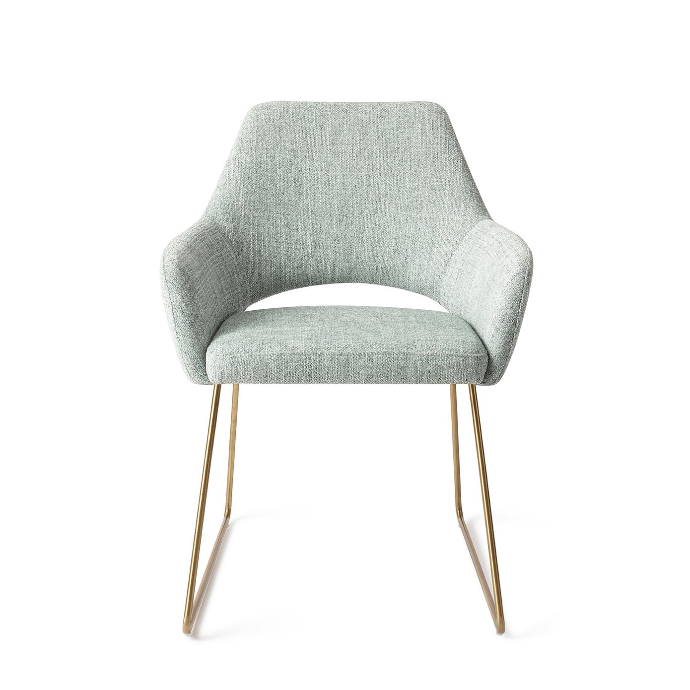 Eetkamerstoel Yanai - soft sage - slide gold