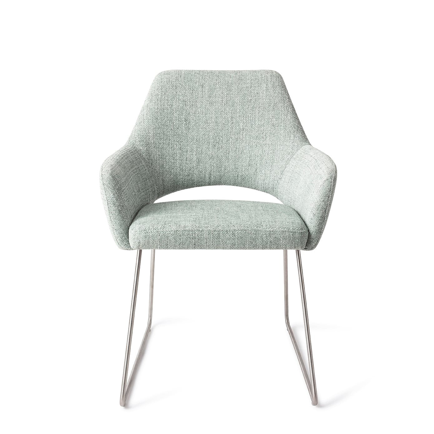 Eetkamerstoel Yanai - soft sage - slide steel