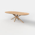 Plat ovale eiken eettafel Nilo