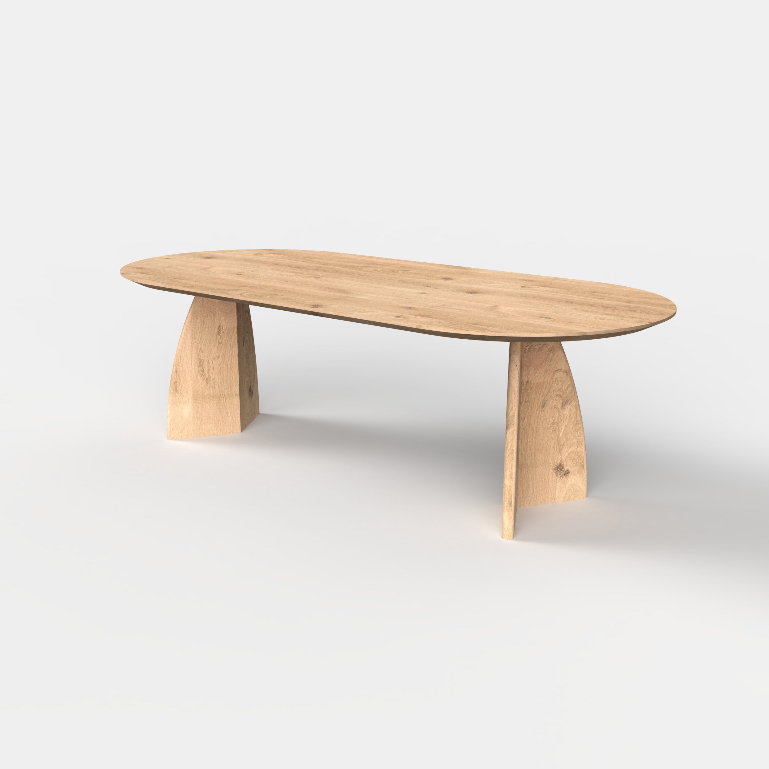 Plat ovale eiken eettafel Elva