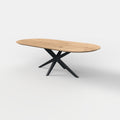 Plat ovale eiken eettafel Nero