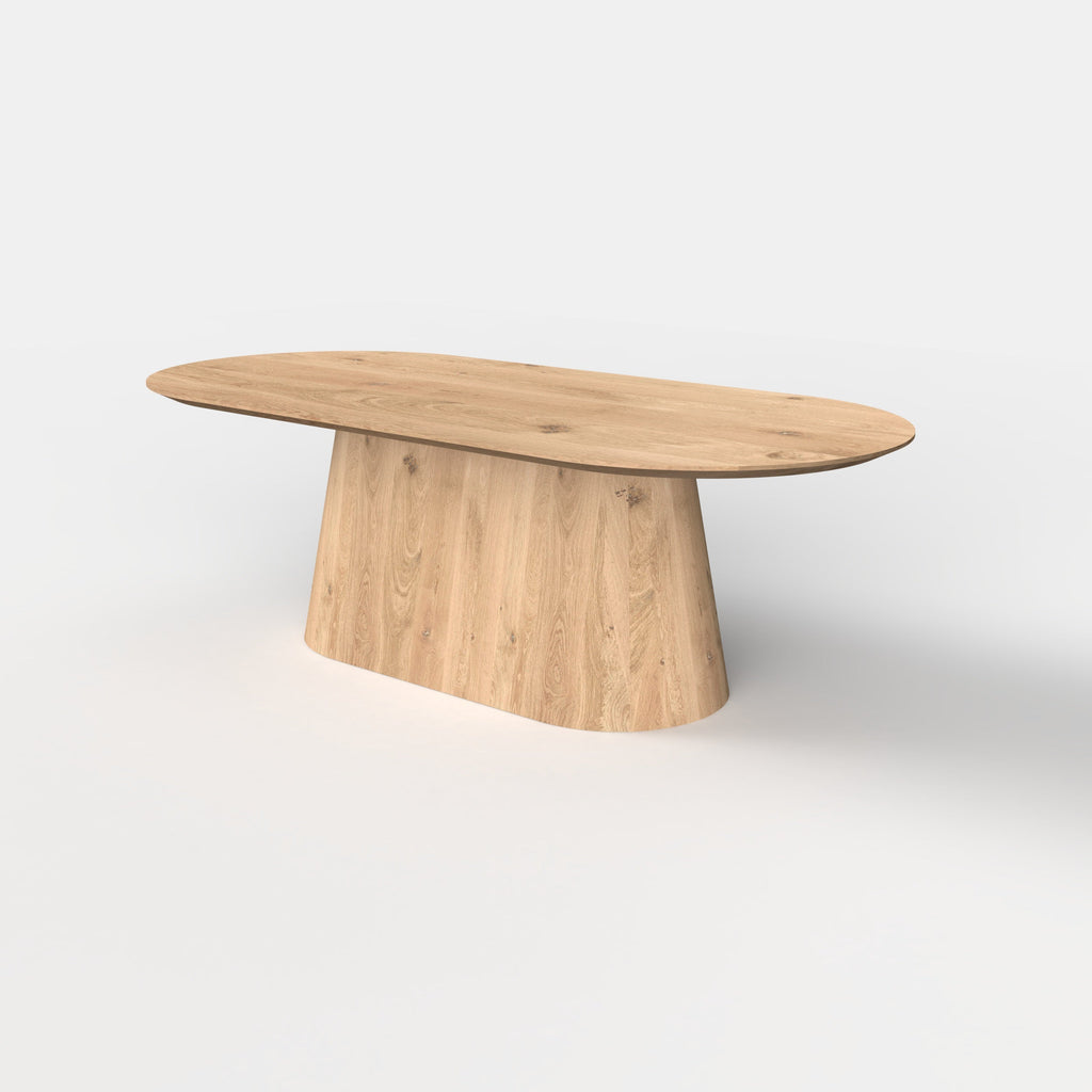 Plat ovale eiken eettafel Niva